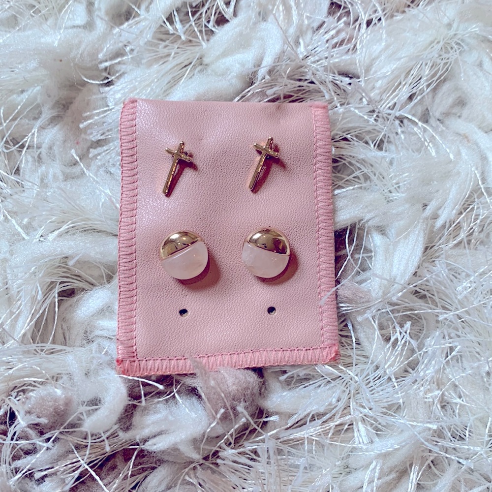Gold plated studs.